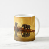 Elephant Trio Wildlife Coffee Mok (Voorkant rechts)