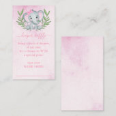 Elephant Tropical Summer Floral Diaper Raffle Informatiekaartje (Voorkant / Achterkant)