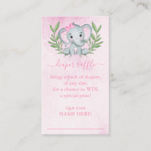 Elephant Tropical Summer Floral Diaper Raffle