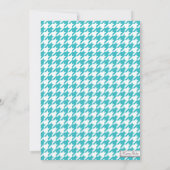 Elephant Turquoise & White Houndstooth Baby shower Kaart (Achterkant)