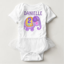 Elephant Tutu Bodysuit (aangepaste naam en ouderdo