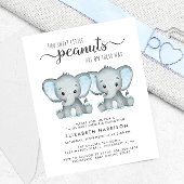 Elephant Twin Boys Baby Sprinkle Budget Uitnodigen