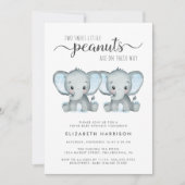 Elephant Twin Boys Baby Sprinkle Kaart (Voorkant)