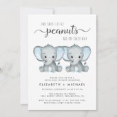 Elephant Twin Boys Couples Baby shower Kaart (Voorkant)