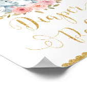 Elephant Twin Girls Baby shower Diaper Raffle Sign Poster (Hoek)