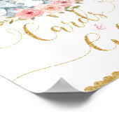 Elephant Twin Girls Baby shower Kaarten & Gifts Si Poster (Hoek)