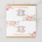 Elephant Twin Girls Baby shower Roze Bloemen Plaatskaartje (Buitenkant ongevouwen)