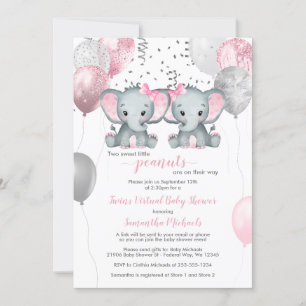 Elephant Twin Girls ballon Virtual Baby shower in Kaart