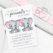 Elephant Twin Girls Virtual Shower-budget uitnodig