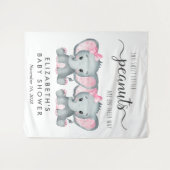 Elephant Twin Meisjes Baby shower Welkom Wandkleed (Voorkant (horizontaal))