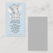 Elephant TwinBoys Baby shower Luier Raffle Ticket Informatiekaartje (Voorkant / Achterkant)