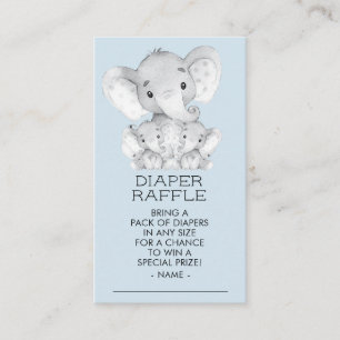 Elephant TwinBoys Baby shower Luier Raffle Ticket Informatiekaartje