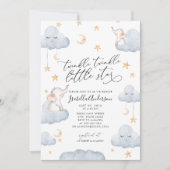 Elephant Twinkle Little Star Yellow Baby shower Kaart (Voorkant)