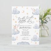 Elephant Twinkle Little Star Yellow Baby shower Kaart (Staand voorkant)