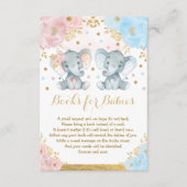 Elephant Twins Blue Pink Floral Books voor baby's Informatiekaartje (Voorkant)