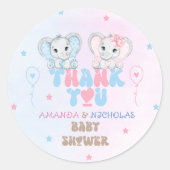 Elephant Twins Douche Bedankt Ronde Sticker (Voorkant)