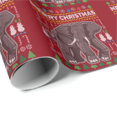 Elephant Ugly KerstSweater Wildlife Series Cadeaupapier (Rol Hoek)