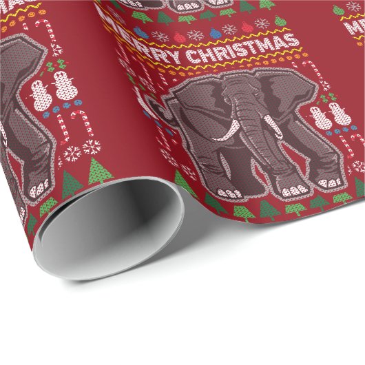 Elephant Ugly KerstSweater Wildlife Series Cadeaupapier (Rol Hoek)