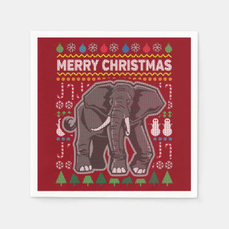 Elephant Ugly KerstSweater Wildlife Series Servetten