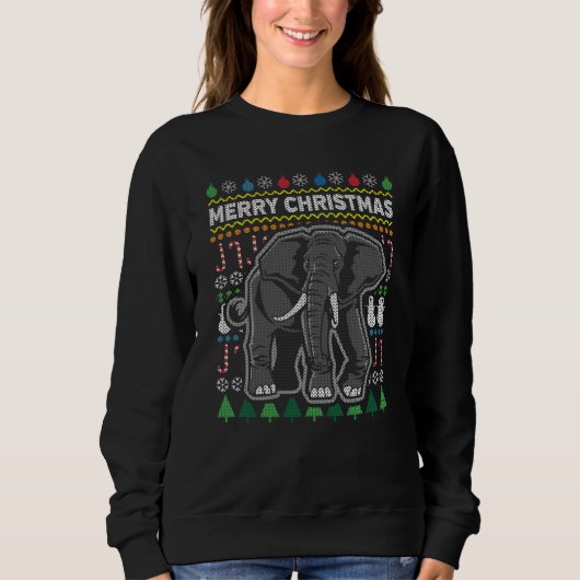 Elephant Ugly KerstSweater Wildlife Series Trui (Voorkant)