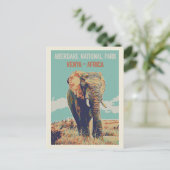 Elephant uit Kenia, Nationaal Park Aberdare Briefkaart (Staand voorkant)