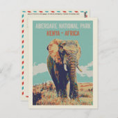 Elephant uit Kenia, Nationaal Park Aberdare Briefkaart (Voorkant / Achterkant)