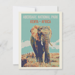 Elephant uit Kenia, Nationaal Park Aberdare Briefkaart