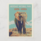 Elephant uit Kenia, Nationaal Park Aberdare Briefkaart (Voorkant)