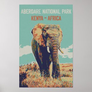 Elephant uit Kenia, Nationaal Park Aberdare Poster
