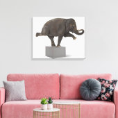 Elephant-uitvoerende truc op doos canvas afdruk (Insitu (Woonkamer))