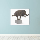 Elephant-uitvoerende truc op doos canvas afdruk (Insitu (Houten vloer))