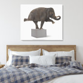 Elephant-uitvoerende truc op doos canvas afdruk (Insitu (Slaapkamer))