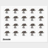 Elephant-uitvoerende truc op doos vierkante sticker (Vel)