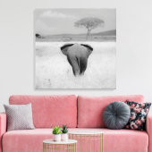 Elephant, uitzicht aan de achterzijde canvas afdruk (Insitu (Woonkamer))