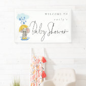 Elephant Umbrella Name Welcome to Baby shower Spandoek (Insitu)