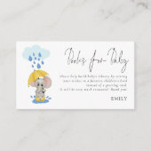 Elephant Umbrella Script Books for Baby shower Informatiekaartje (Voorkant)