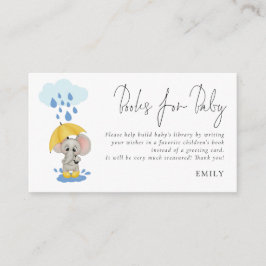 Elephant Umbrella Script Books for Baby shower Informatiekaartje