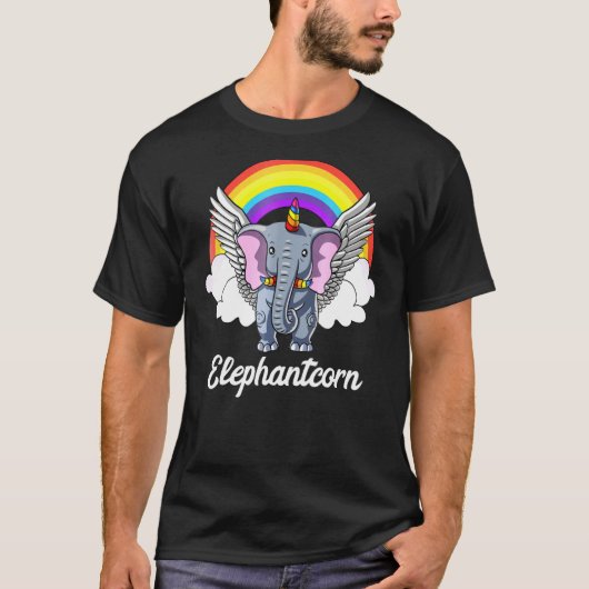 Elephant Unicorn Magical Elephantcorn Rainbow T-shirt (Voorkant)