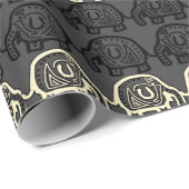 Elephant Unity Grey Stone Wrapping Paper Cadeaupapier (Rol Hoek)