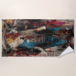 Elephant Urban Street Art Portrait Strandlaken