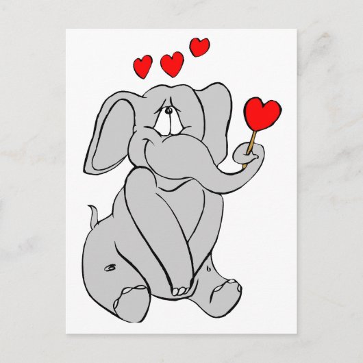 Elephant Valentijn Briefkaart (Voorkant)