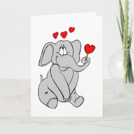 Elephant Valentijn Feestdagen Kaart