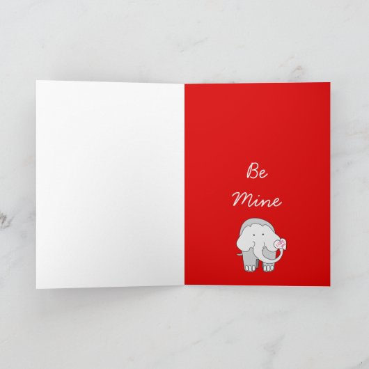 Elephant Valentijn Kaart (Binnen)