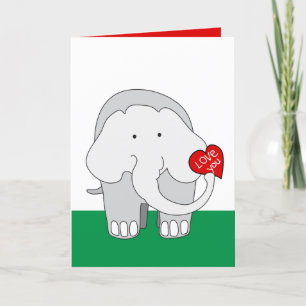 Elephant Valentijn Kaart