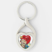 Elephant Valentijns Heart Love Sleutelhanger (Voorkant)