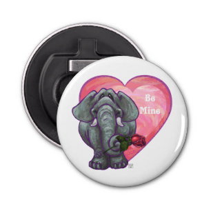 Elephant Valentijnsdag Button Flesopener