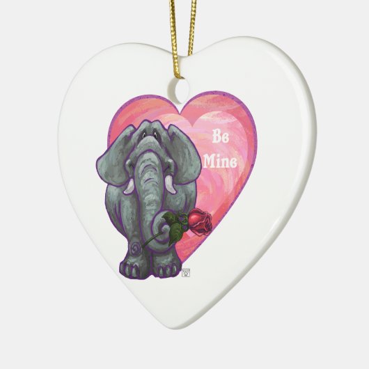 Elephant Valentijnsdag Keramisch Ornament (Links)