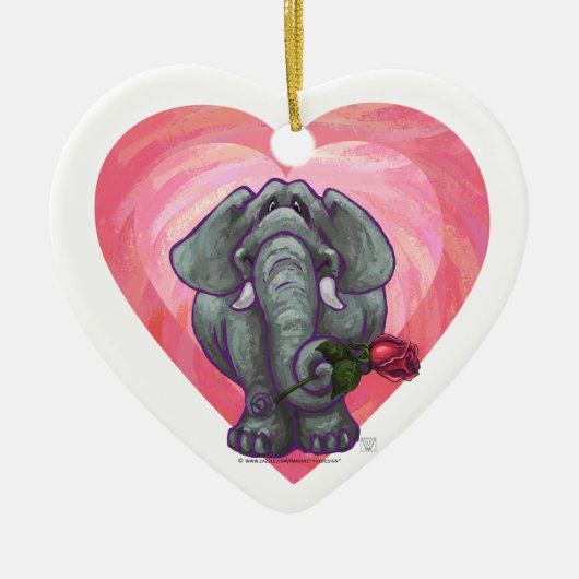 Elephant Valentijnsdag Keramisch Ornament (Voorkant)