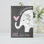 Elephant Valentijnsdag Kinder Card voor Classroom Kaart (Staand voorkant)