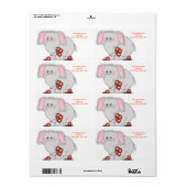 Elephant Valentijnsdag Labels (Full Sheet)